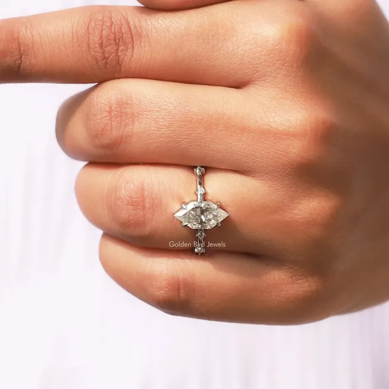 Dutch Marquise Half Eternity Engagement Ring view 8