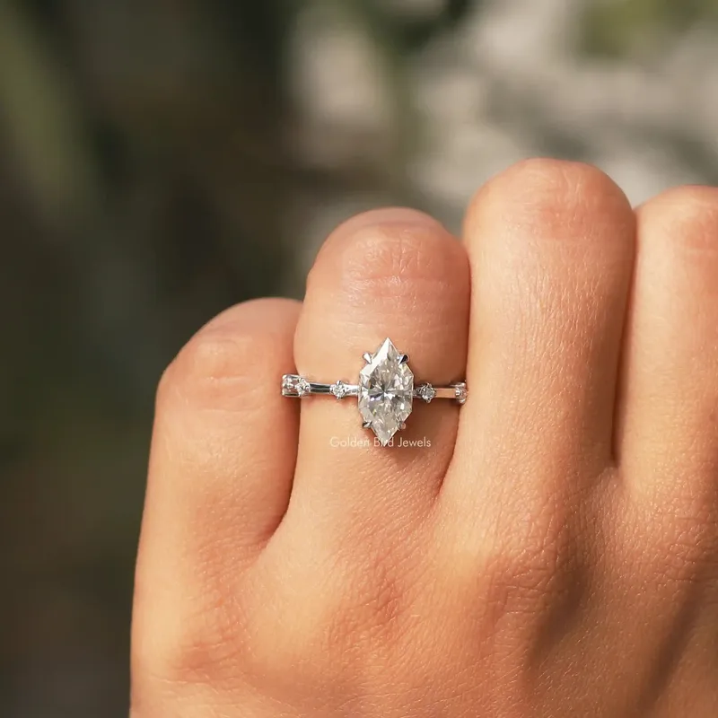 Dutch Marquise Half Eternity Engagement Ring view 5