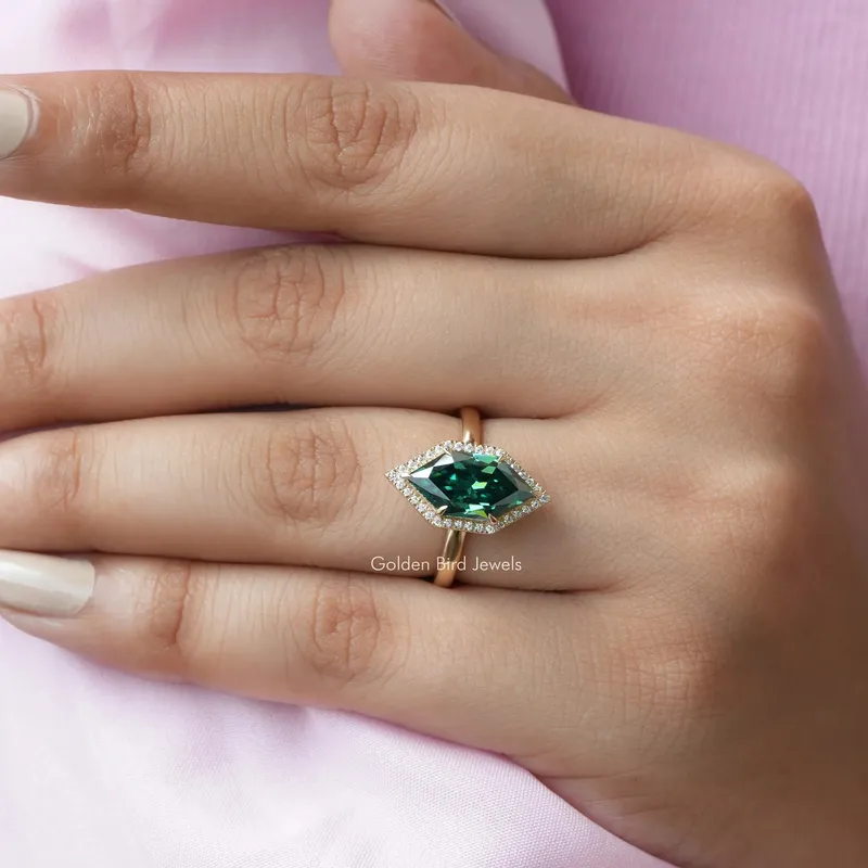 Dutch Marquise Moissanite Halo Engagement Ring vy 6