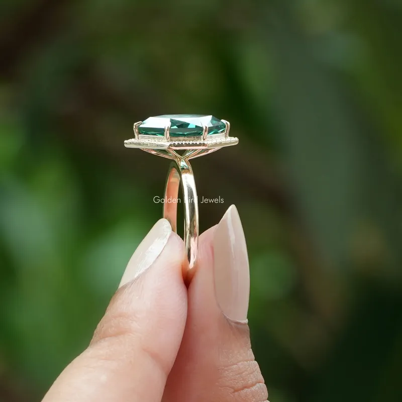 Dutch Marquise Moissanite Halo Engagement Ring vy 2
