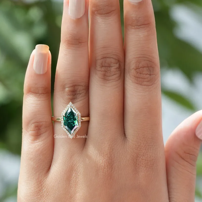 Dutch Marquise Moissanite Halo Engagement Ring vy 4