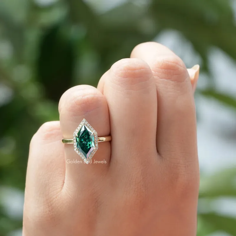 Dutch Marquise Moissanite Halo Engagement Ring vy 3