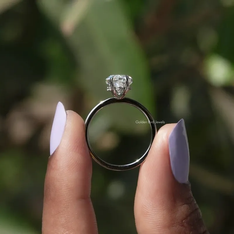 Dutch Marquise Moissanite Hidden Halo Ring view 3