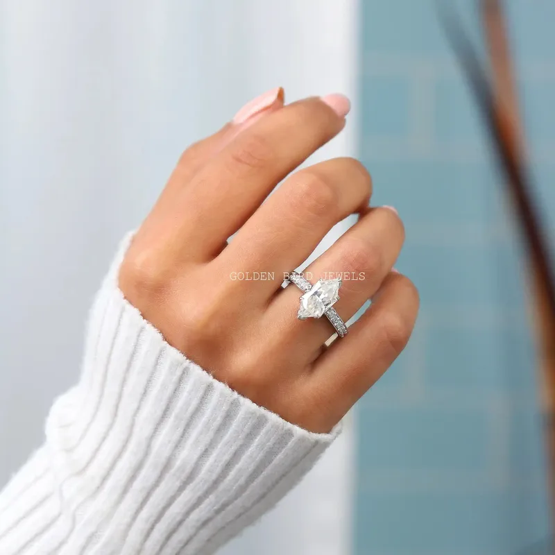 Dutch Marquise Solitaire Moissanite Engagement Ring view 2
