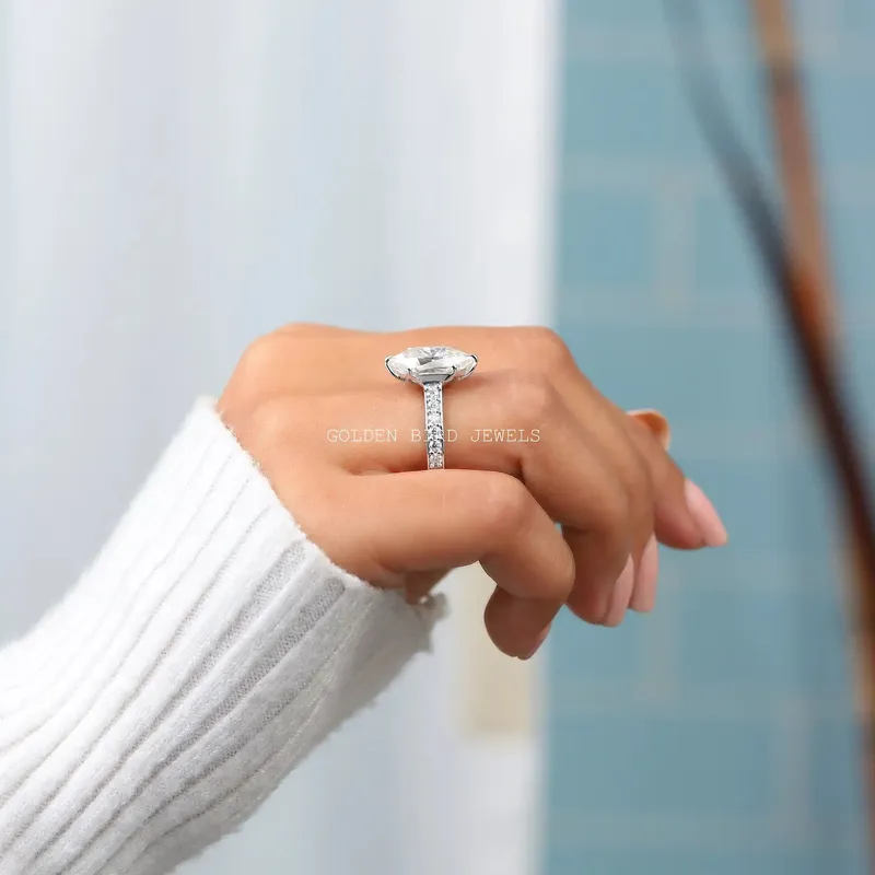 Dutch Marquise Solitaire Moissanite Engagement Ring view 3