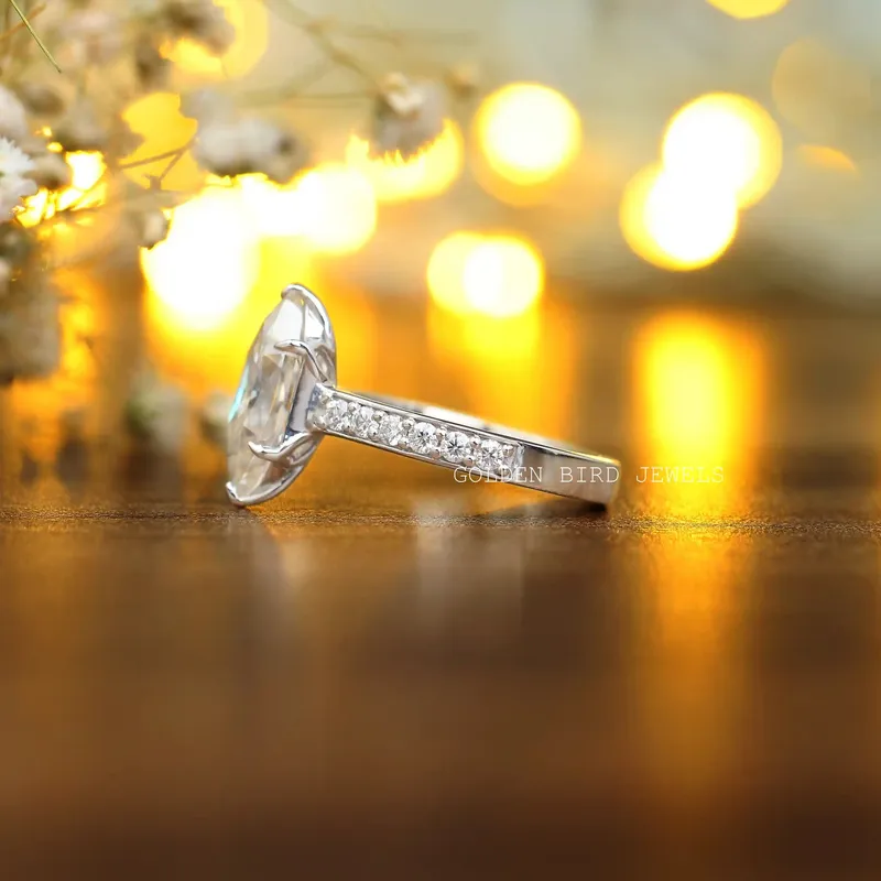 Dutch Marquise Solitaire Moissanite Engagement Ring view 6