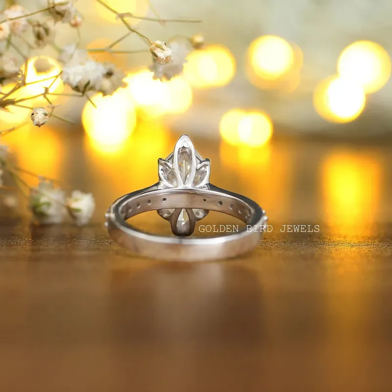 Dutch Marquise Solitaire Moissanite Engagement Ring view 9
