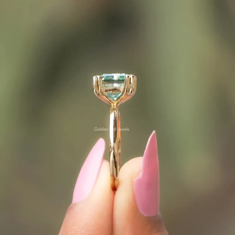 East West Radiant Cut Moissanite Engagement Ring vy 3