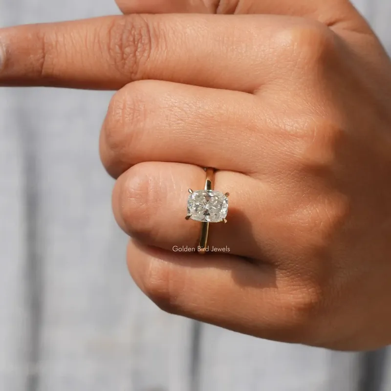 Elongated Cushion Cut Moissanite Engagement Ring view 7