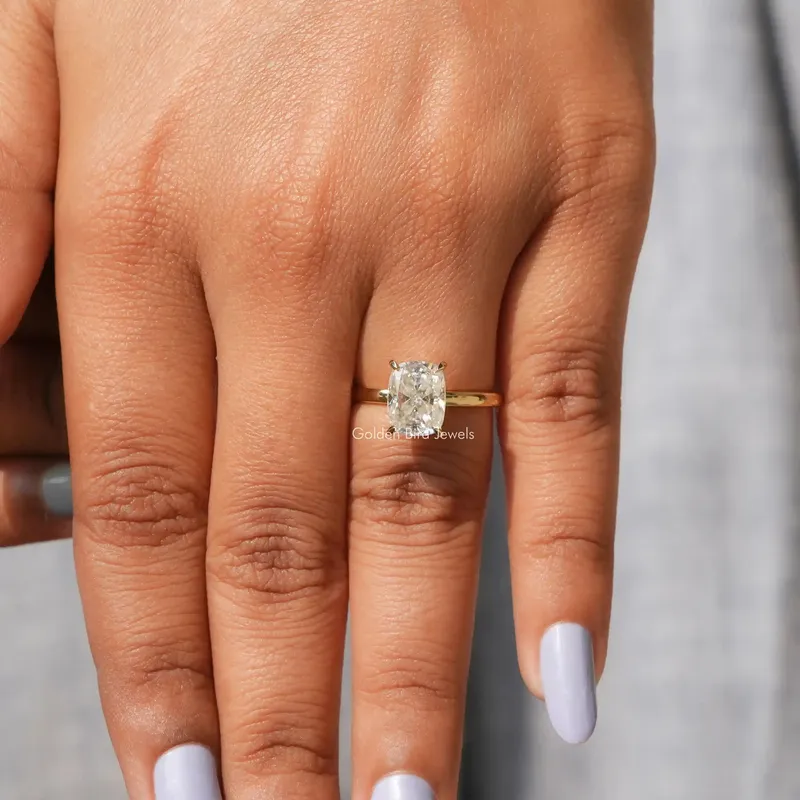 Elongated Cushion Cut Moissanite Engagement Ring view 6
