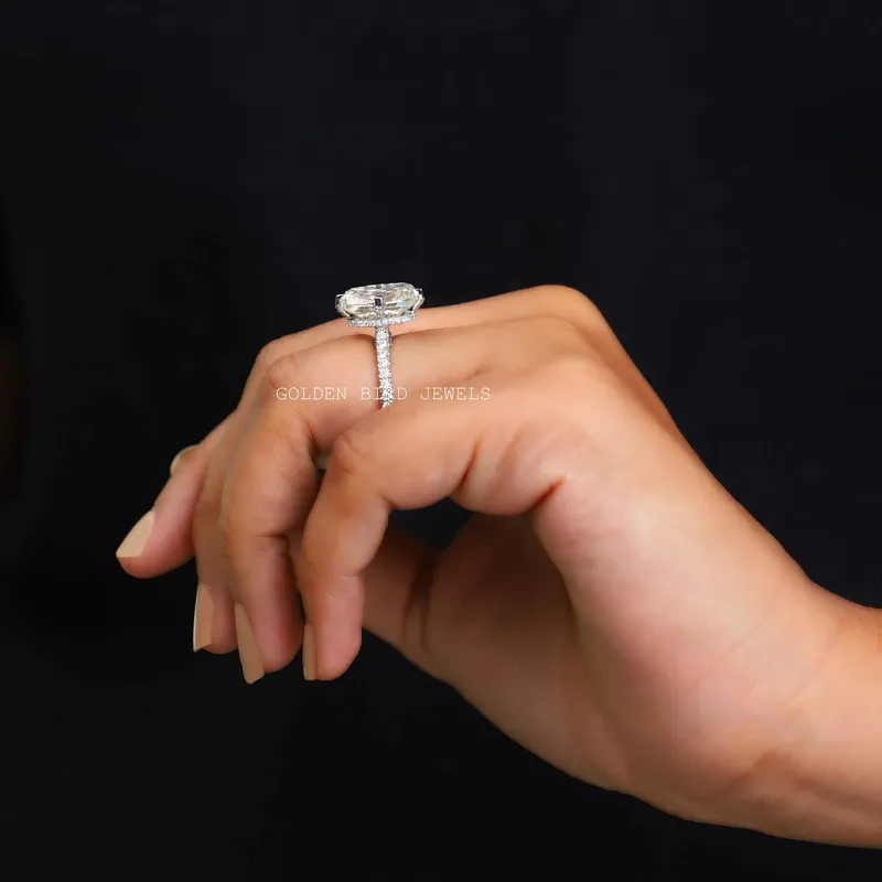 Elongated Cushion Cut Moissanite Engagement Ring vy 3