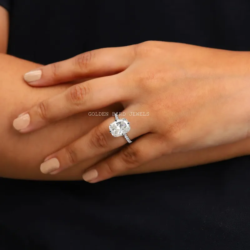 Elongated Cushion Cut Moissanite Engagement Ring vy 4