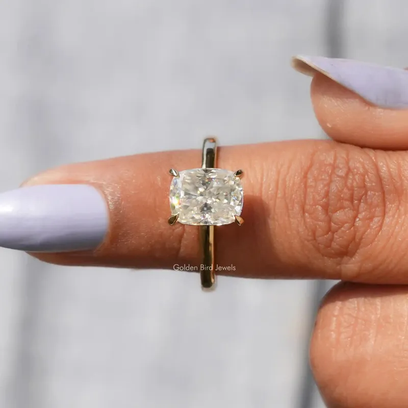 Elongated Cushion Cut Moissanite Engagement Ring view 5