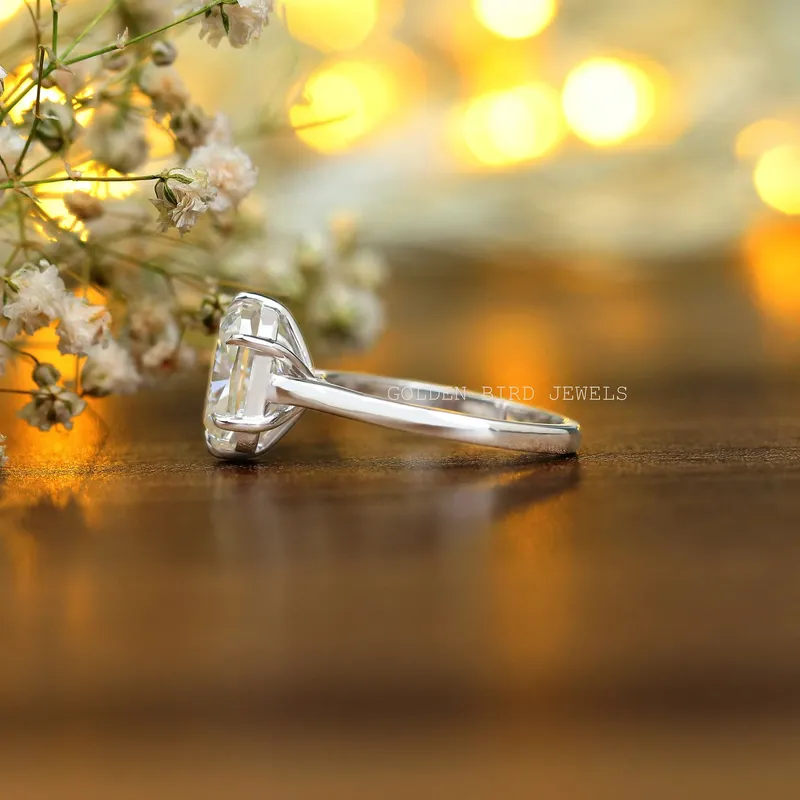 Elongated Cushion Cut Moissanite Solitaire Engagement Ring view 8