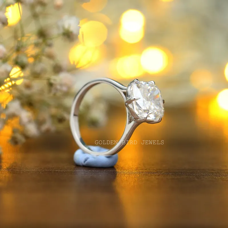 Elongated Cushion Cut Moissanite Solitaire Engagement Ring view 5