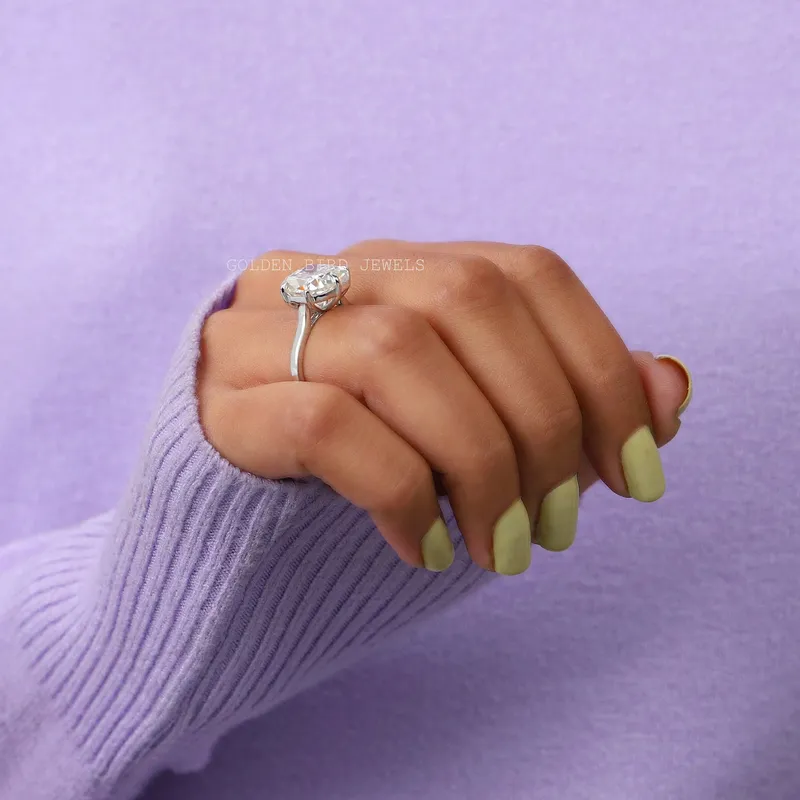 Elongated Cushion Cut Moissanite Solitaire Engagement Ring view 6