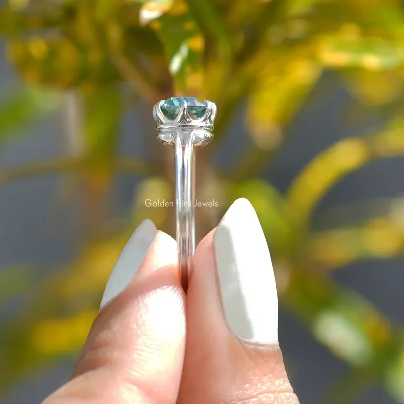 Elongated Cushion Cut Moissanite Solitaire Ring view 2