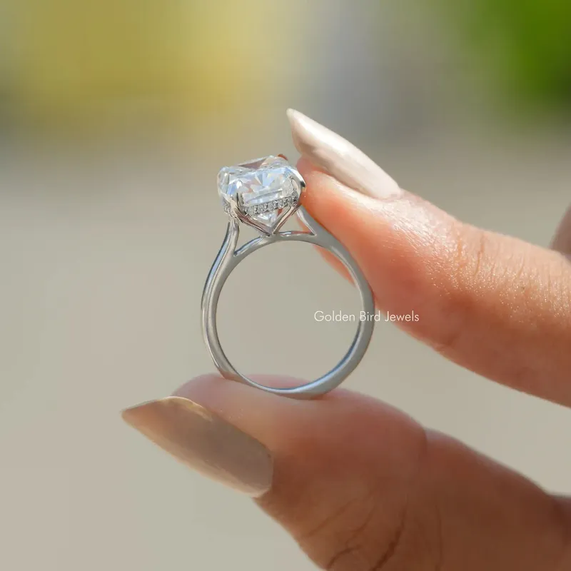 Elongated Moissanite Cushion Cut Ring vy 5