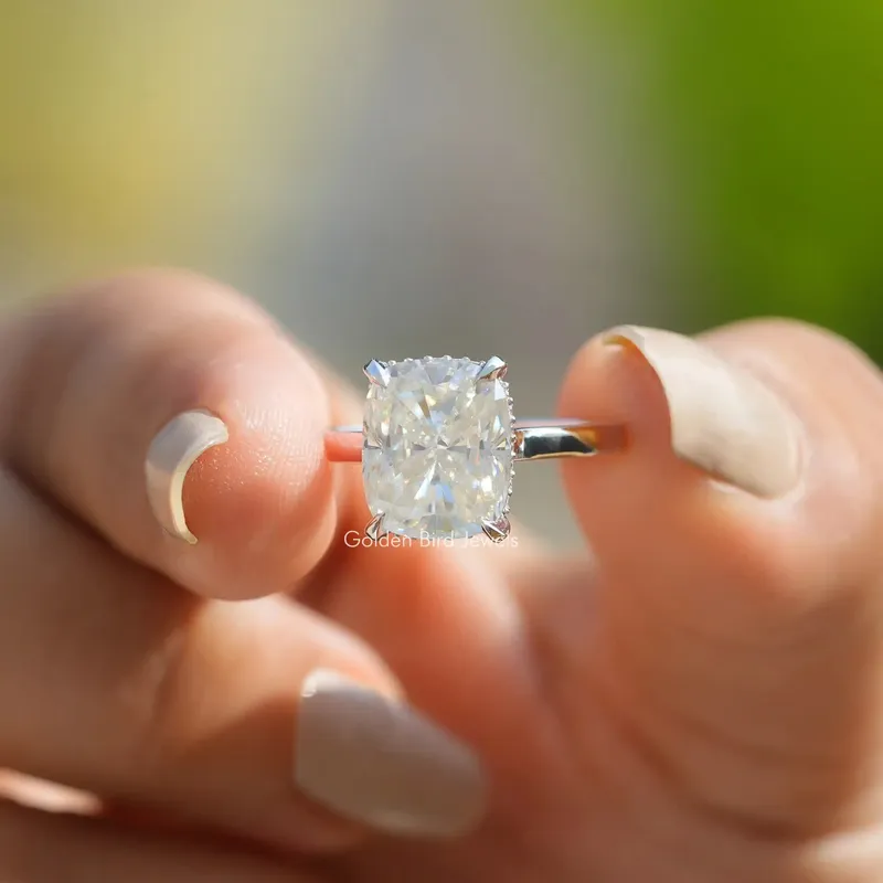 Elongated Moissanite Cushion Cut Ring cushion cut engagement ring
