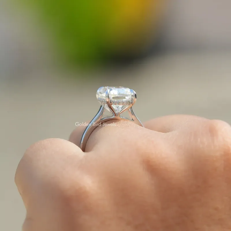 Elongated Moissanite Cushion Cut Ring vy 8