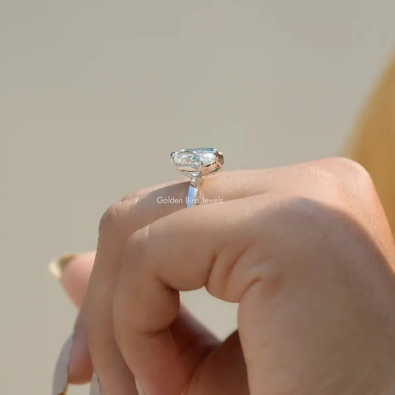 Emerald & Pear Cut Moissanite Toi Moi Ring view 6
