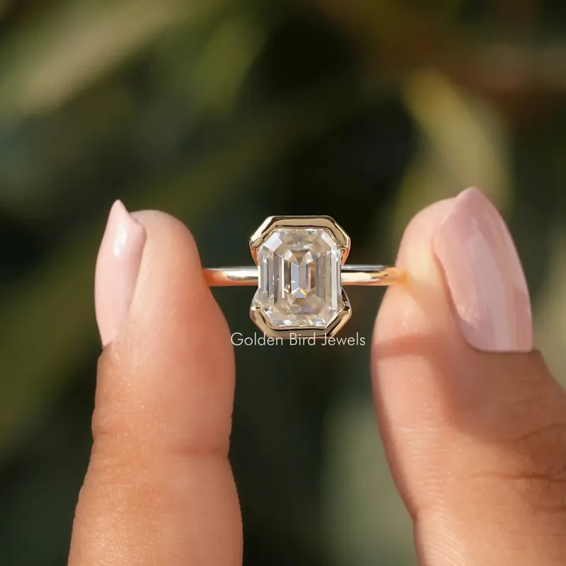 Emerald Cut Solitaire Moissanite Engagement Ring emerald emerald cut engagement ring