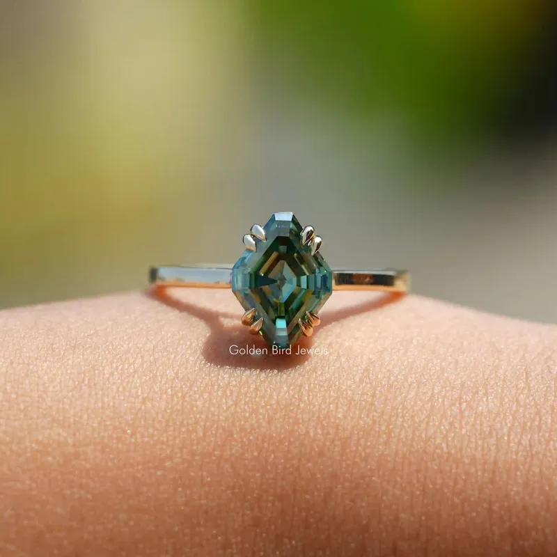 Fancy Cut Moissanite Solitaire Ring vy 5