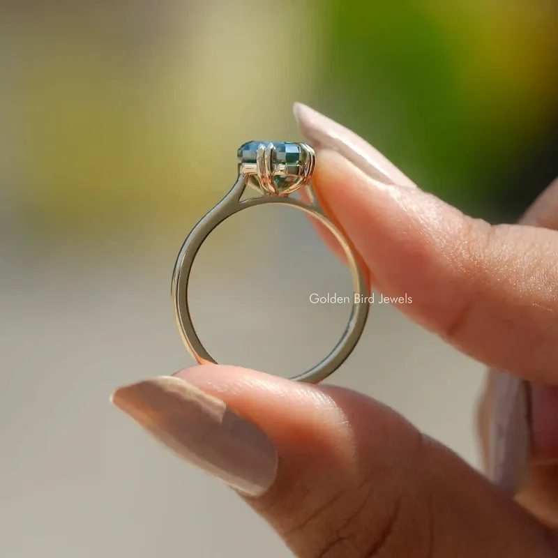 Fancy Cut Moissanite Solitaire Ring vy 2