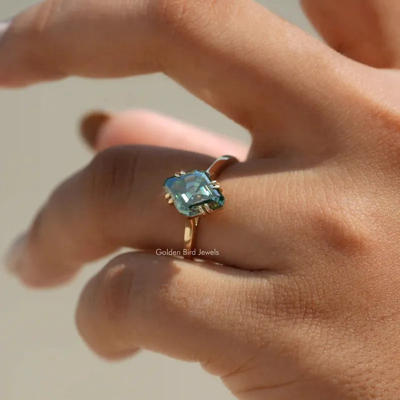 Fancy Cut Moissanite Solitaire Ring vy 7