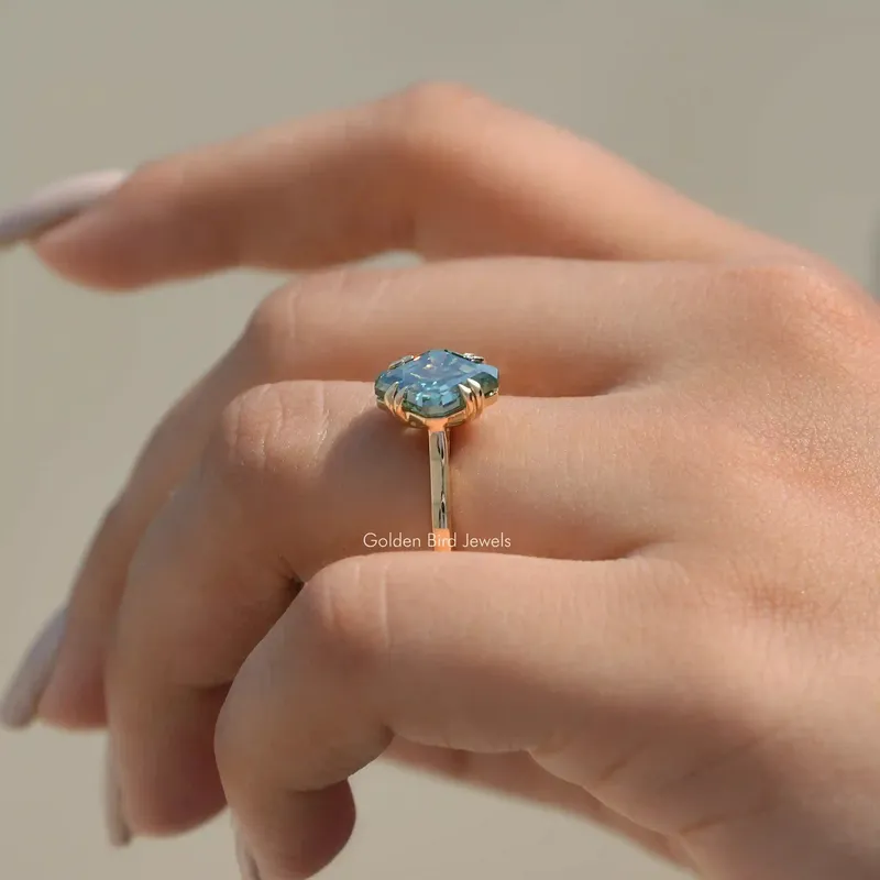 Fancy Cut Moissanite Solitaire Ring vy 8