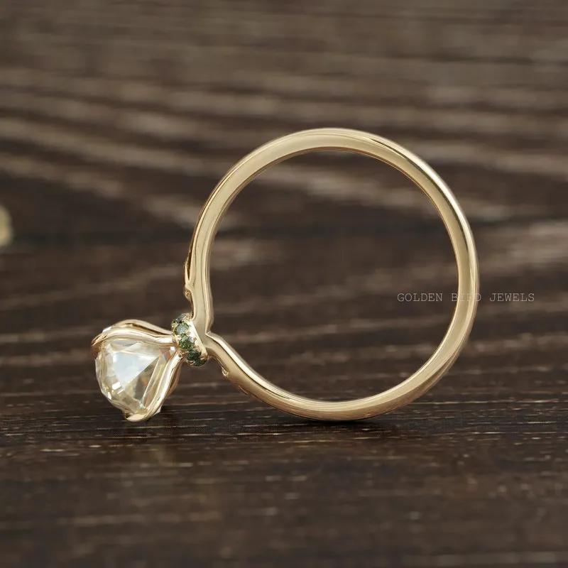 Gorgeous Old Mine Marquise Moissanite Solitaire Ring view 9