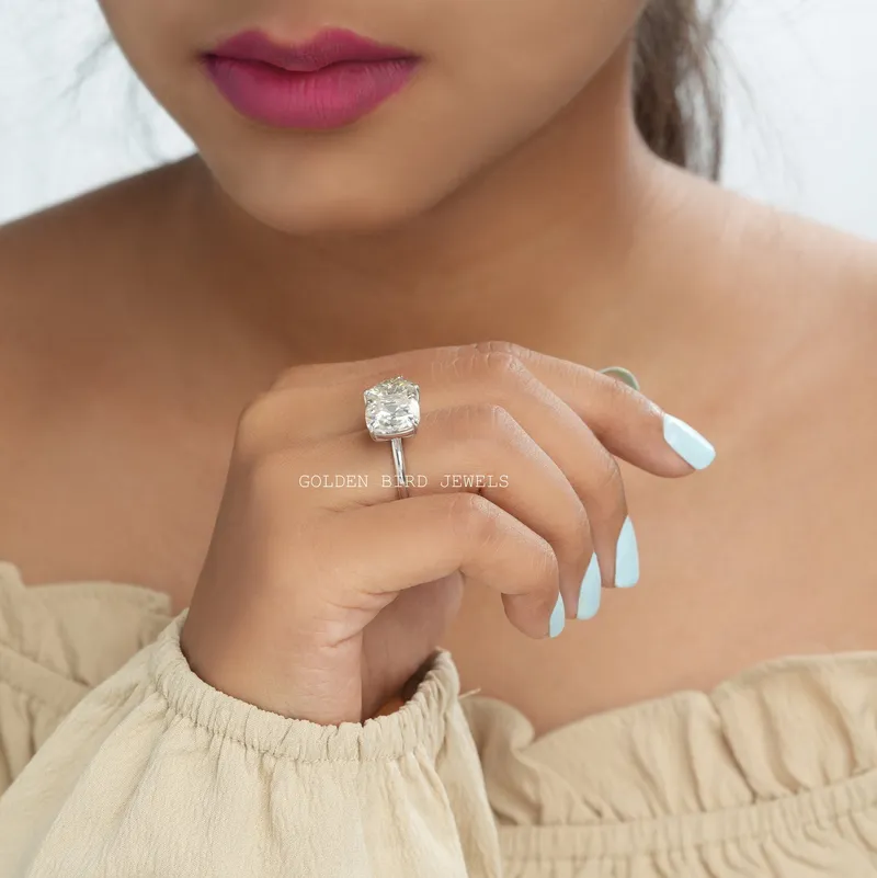 Heart & Old Mine Cut Cushion Moissanite Toi Et Moi Ring view 7