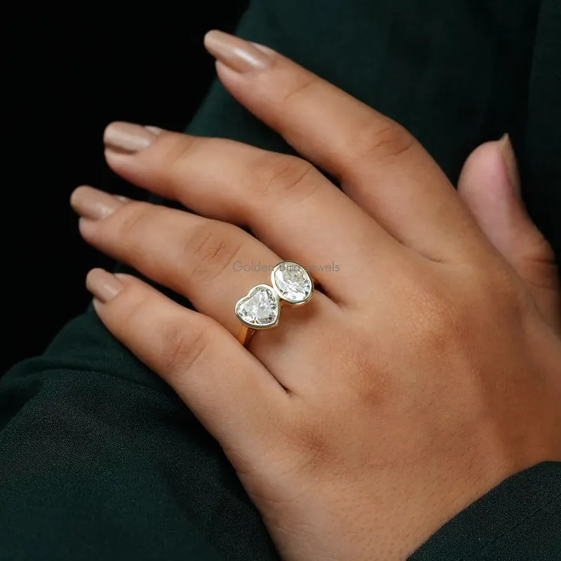 Heart And Oval Cut Moissanite Wedding Ring view 4
