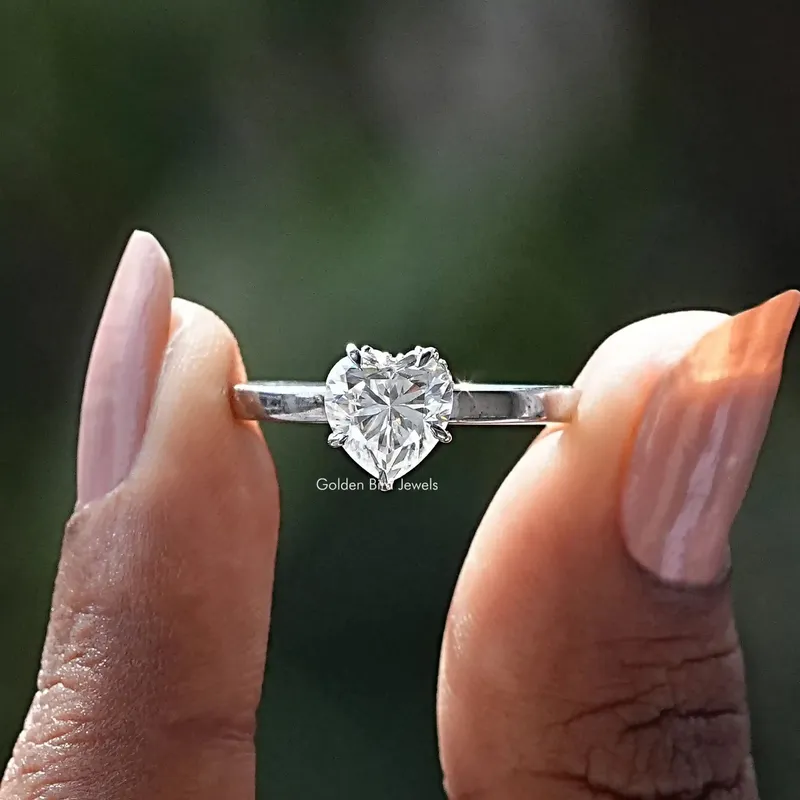 Heart Cut Hidden Halo Moissanite Daily Wear Ring engagement ring