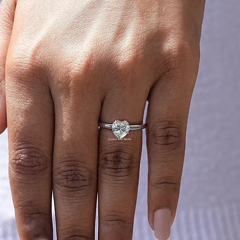 Heart Cut Hidden Halo Moissanite Daily Wear Ring vy 7