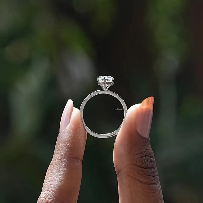 Heart Cut Hidden Halo Moissanite Daily Wear Ring vy 2
