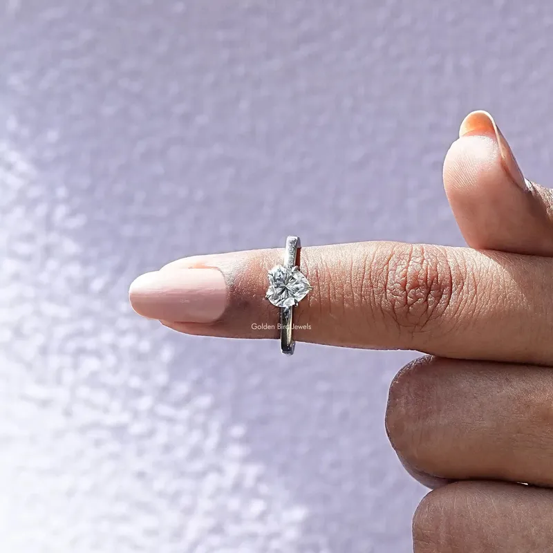 Heart Cut Hidden Halo Moissanite Daily Wear Ring vy 6
