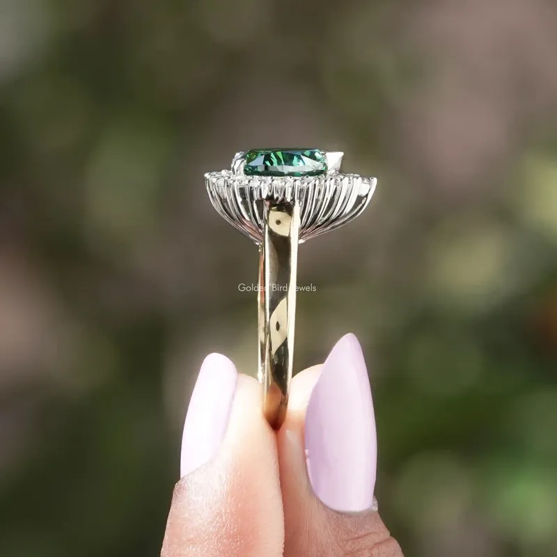 Heart Shaped Moissanite Halo Engagement Ring vy 3