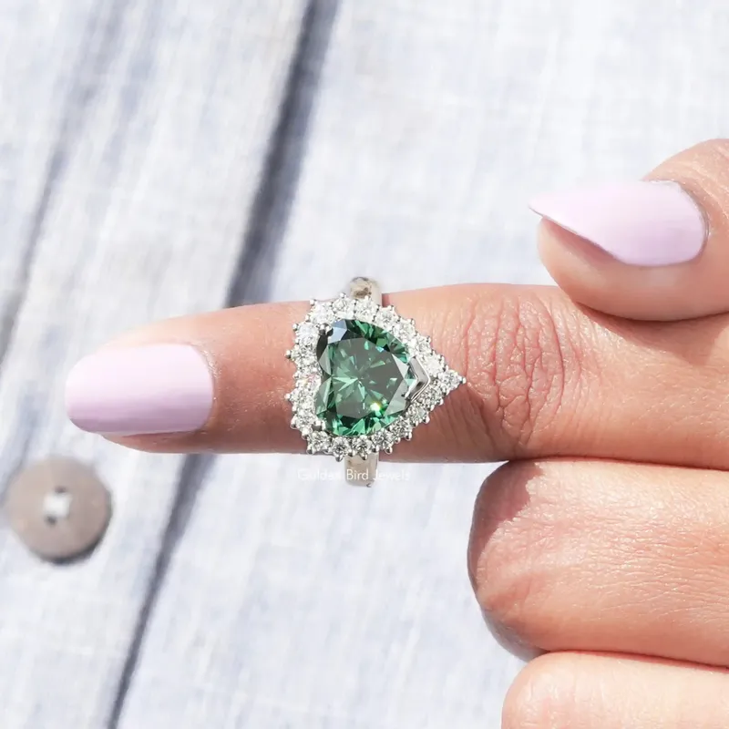 Heart Shaped Moissanite Halo Engagement Ring vy 6