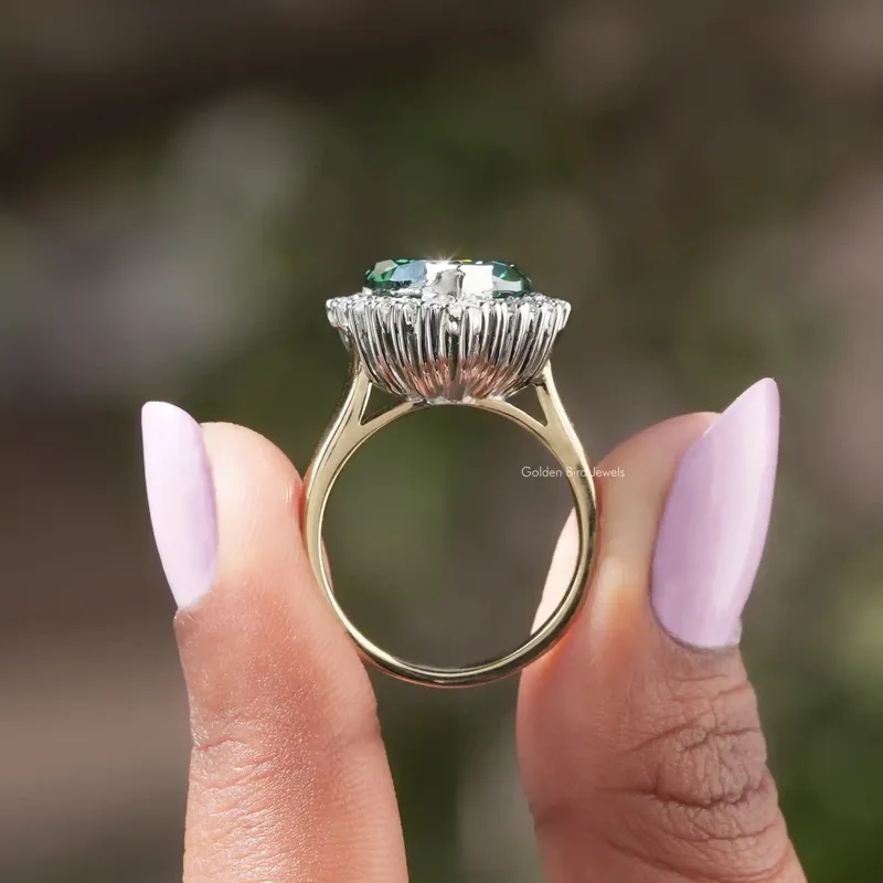 Heart Shaped Moissanite Halo Engagement Ring vy 2