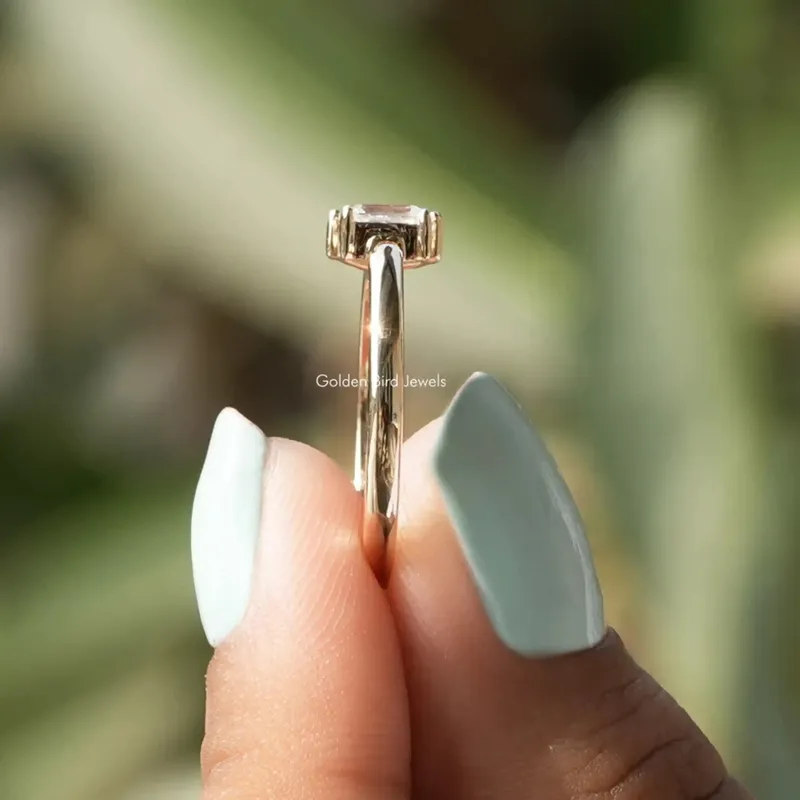 Marquise And Emerald Moissanite Two Stone Open Ring vy 2