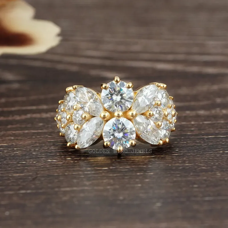 Marquise And Round Cut Moissanite Vintage Ring round cut engagement ring
