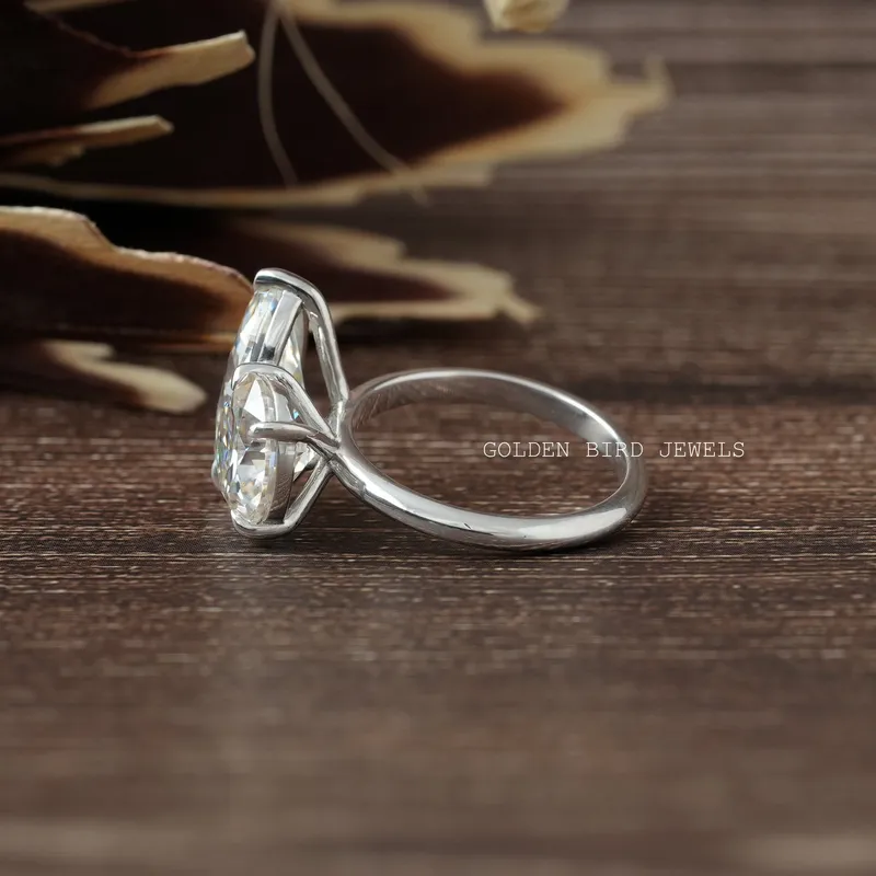 Marquise And Round Moissanite 2 Stone Engagement Ring view 9