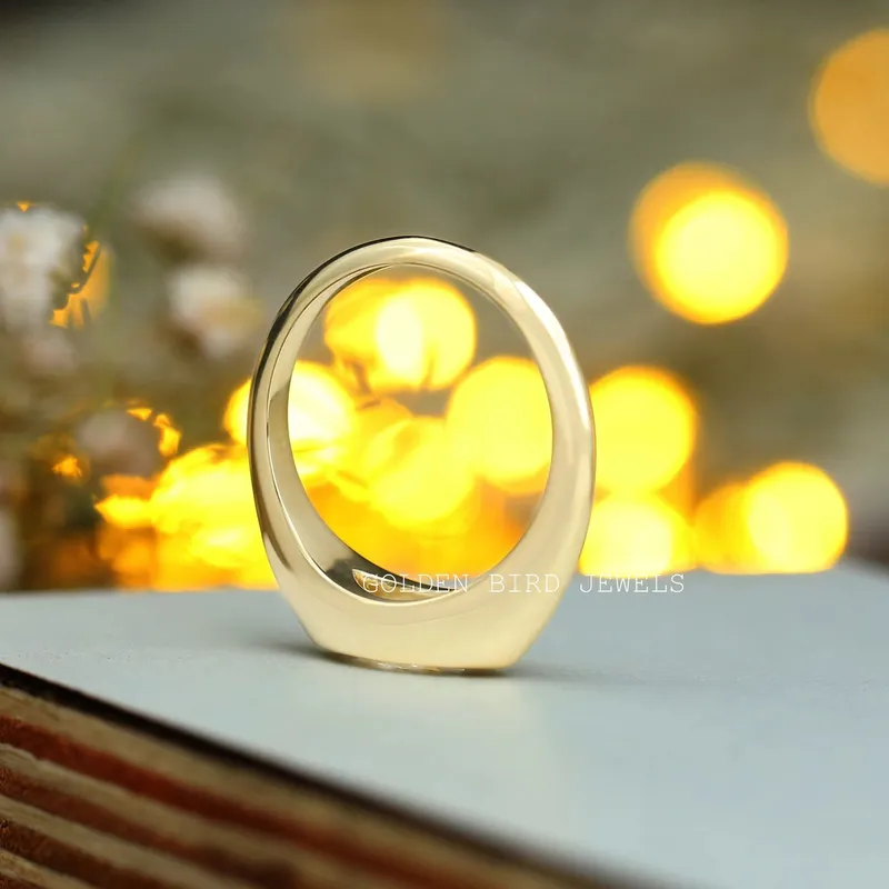 Marquise Cut Bezel Set Solitaire Moissanite Engagement Ring view 8