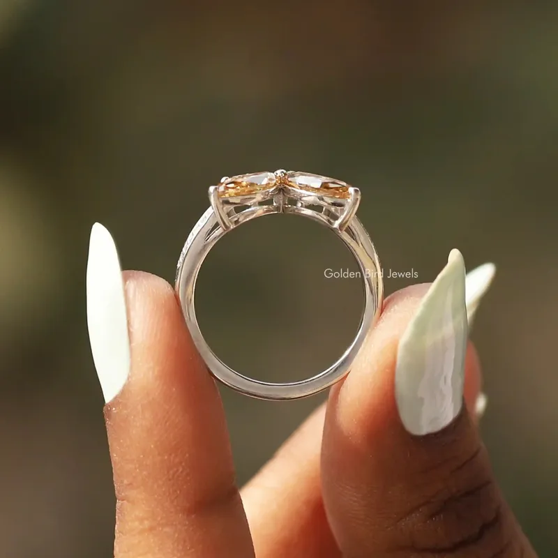 Marquise Cut Moissanite Butterfly Engagement Ring view 2