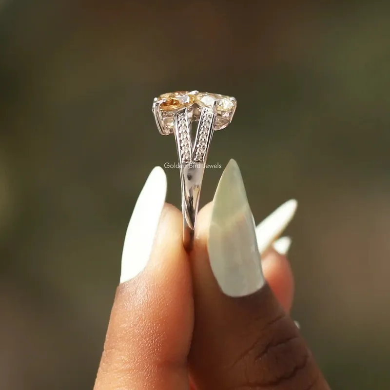 Marquise Cut Moissanite Butterfly Engagement Ring view 3