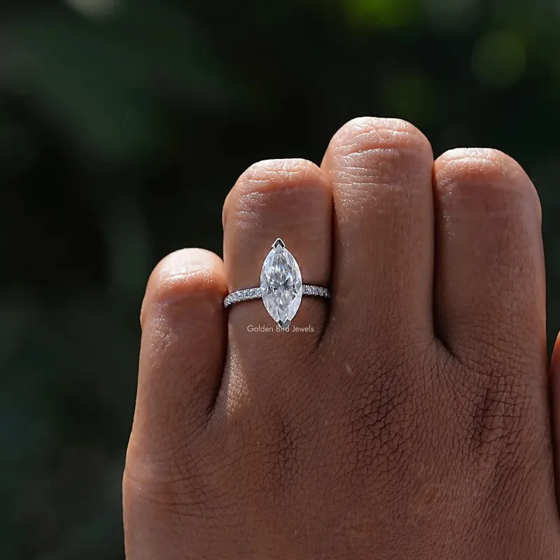 Marquise Cut Moissanite Engagement Ring view 5