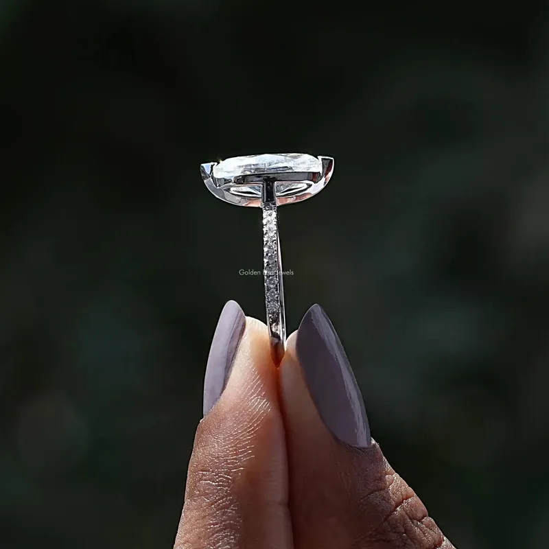 Marquise Cut Moissanite Engagement Ring view 3