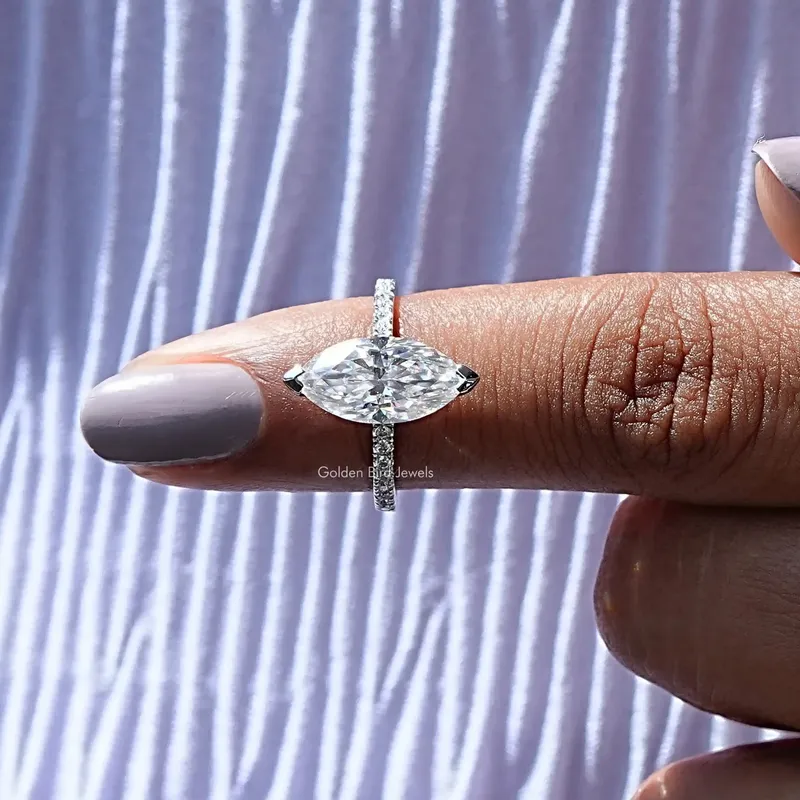 Marquise Cut Moissanite Engagement Ring view 6