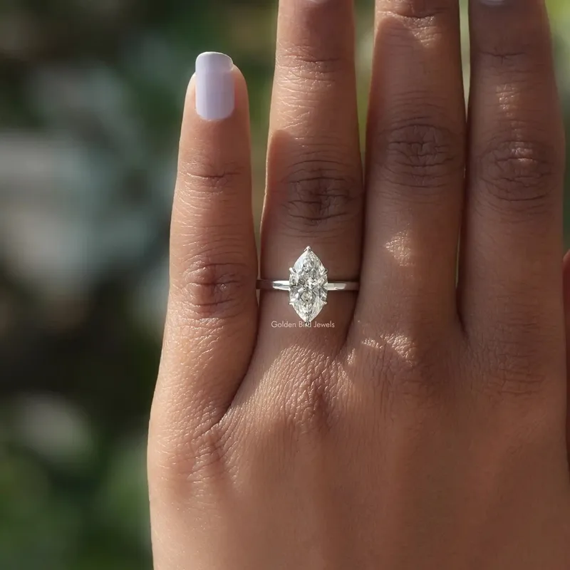 Marquise Cut Solitaire Lab Diamond Ring vy 5